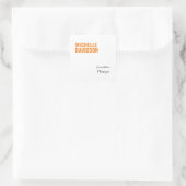 プロフェッショナルモダンオレンジホワイトミニマリストプレーン スクエアシール (バッグ)