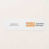 プロフェッショナルモダンオレンジホワイトミニマリストプレーン 名刺 (外部フラット)