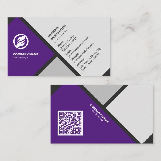 プロフェッショナルモダンカスタムパーソナライズされた 名刺 (正面/裏面)