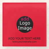 プロフェッショナルモダンカスタムビジネスシックレッド ガラスコースター (正面)