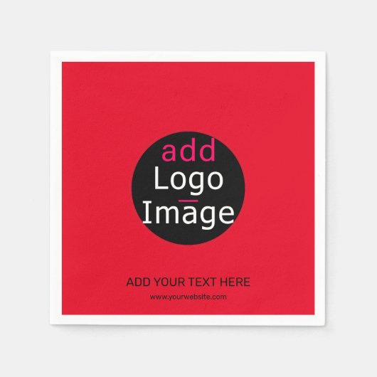 プロフェッショナルモダンカスタムビジネスシックレッド スタンダードカクテルナプキン (正面)