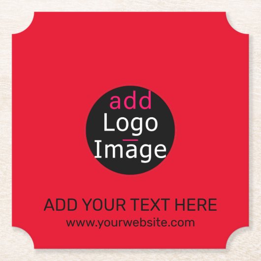 プロフェッショナルモダンカスタムビジネスシックレッド ペーパーコースター (正面)