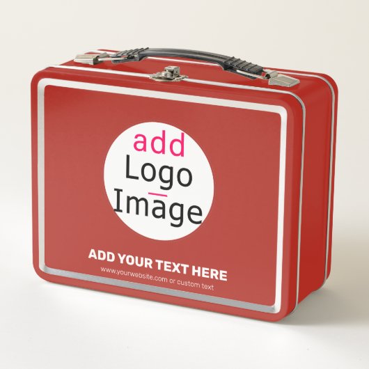 プロフェッショナルモダンカスタムビジネスシックレッド メタルランチボックス (正面)