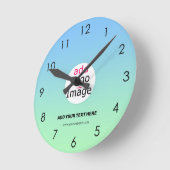 プロフェッショナルモダンカスタムビジネスブランドグラデーション ラウンド壁時計 (傾斜)