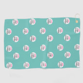 プロフェッショナルモダンカスタムビジネスミントグリーン ゴルフタオル (横)