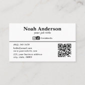 プロフェッショナルモダンカスタムQRコード 名刺 (裏面)