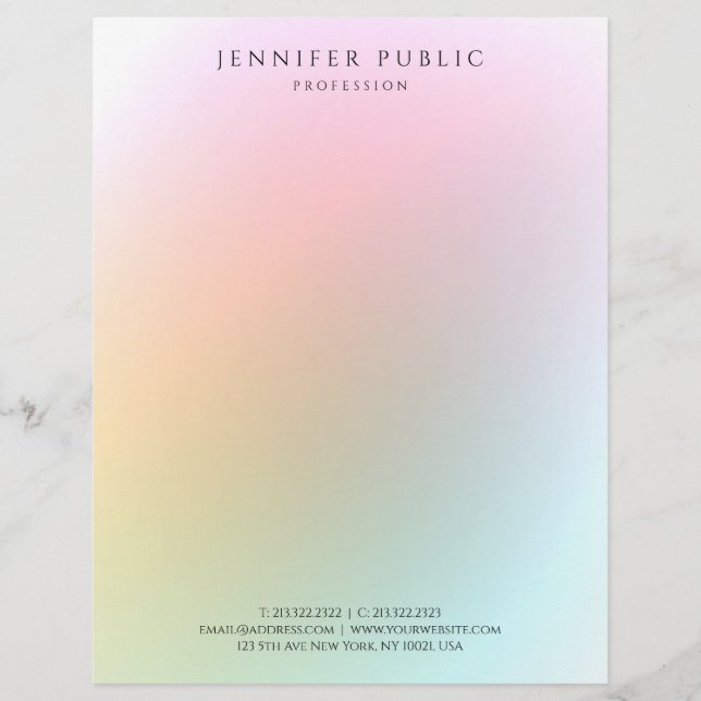 プロフェッショナルモダンカラフルシンプルデザインエレガント レターヘッド (正面)