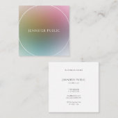 プロフェッショナルモダンカラフルテンプレートエレガント スクエア名刺 (正面/裏面)