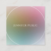 プロフェッショナルモダンカラフルテンプレートエレガント スクエア名刺 (正面)
