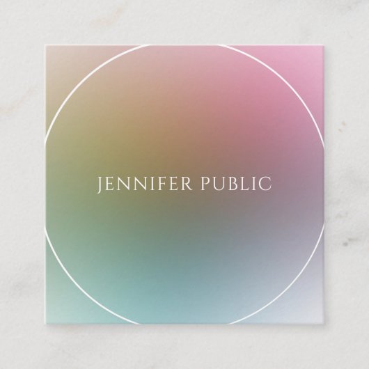 プロフェッショナルモダンカラフルテンプレートエレガント スクエア名刺 (正面)