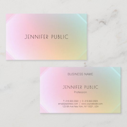 プロフェッショナルモダンカラフルテンプレートエレガント 名刺 (正面/裏面)