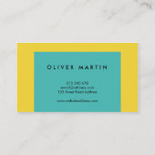 プロフェッショナルモダンカラーブロック黄ターコイズ 名刺 (裏面)