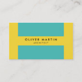 プロフェッショナルモダンカラーブロック黄ターコイズ 名刺 (正面)
