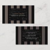 プロフェッショナルモダンクエレガントラベージュストライプの 名刺 (正面/裏面)