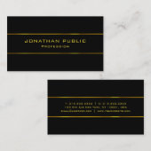 プロフェッショナルモダンクエレガントロ金ゴールドテンプレート 名刺 (正面/裏面)