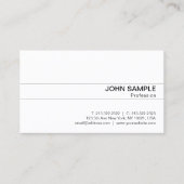 プロフェッショナルモダンクライお洒落ホワイトプレーン 名刺 (正面)