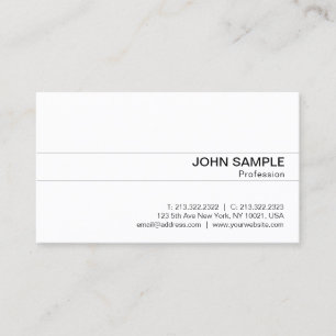 プロフェッショナルモダンクライお洒落ホワイトプレーン 名刺