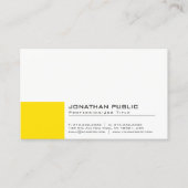 プロフェッショナルモダンクリエイティブイエローホワイトプレーン 名刺 (正面)