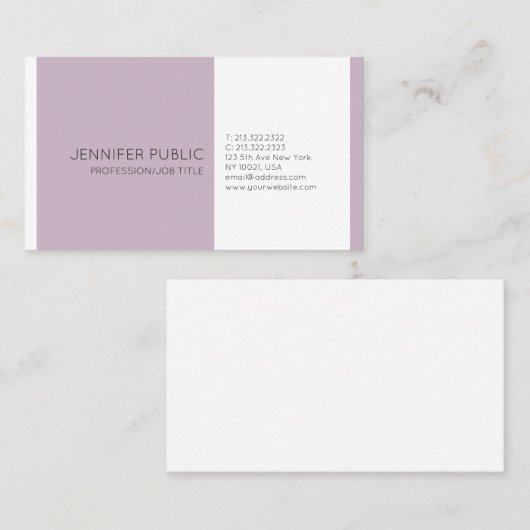 プロフェッショナルモダンクリエイティブシックプレーンエレガント 名刺 (正面/裏面)