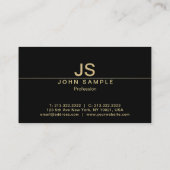 プロフェッショナルモダンクリエイティブブラック金ゴールドモノグラム 名刺 (裏面)