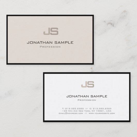 プロフェッショナルモダンクリエイティブモノグラムプレーン 名刺 (正面/裏面)