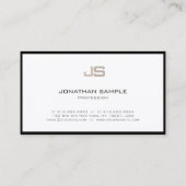 プロフェッショナルモダンクリエイティブモノグラムプレーン 名刺 (裏面)