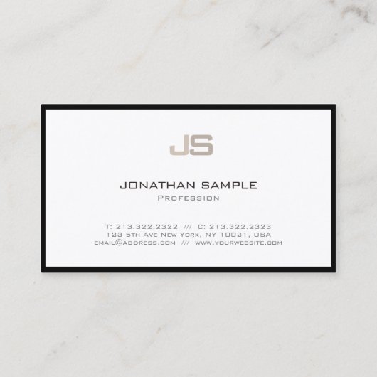 プロフェッショナルモダンクリエイティブモノグラムプレーン 名刺 (裏面)