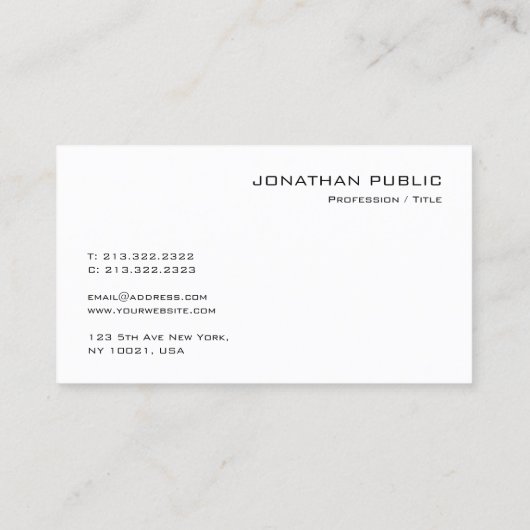 プロフェッショナルモダンクリーンテンプレートモノグラム 名刺 (裏面)