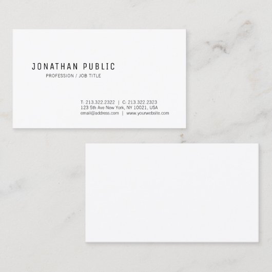 プロフェッショナルモダンクリーンデザインエレガントトレンディー 名刺 (正面/裏面)