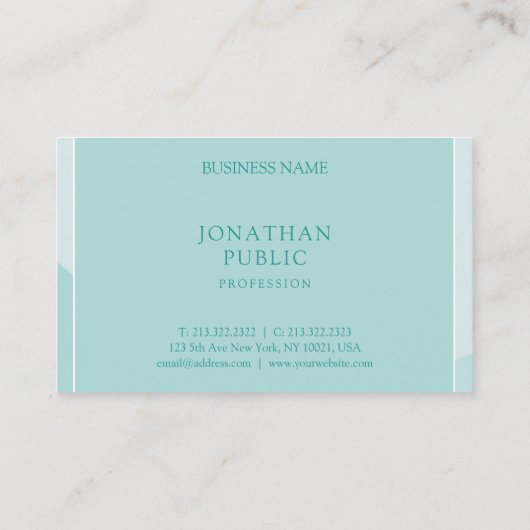 プロフェッショナルモダングエレガントリーシンプルテンプレート 名刺 (裏面)