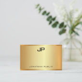 プロフェッショナルモダングラマフェイクル金ゴールドエレガント 名刺 (スタンド正面)