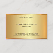 プロフェッショナルモダングラマフェイクル金ゴールドエレガント 名刺 (裏面)
