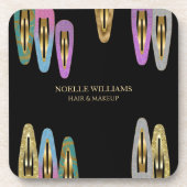 プロフェッショナルモダングリッターヘアクリップ美容師 コースター (正面)