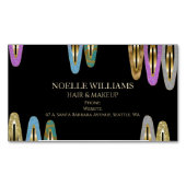 プロフェッショナルモダングリッターヘアクリップ美容師 マグネット名刺 (正面)