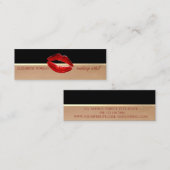 プロフェッショナルモダングリッターリップ、メイクアップアーティスト スキニー名刺 (正面/裏面)