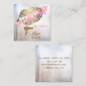 プロフェッショナルモダングリッター唇、ヘアドライヤー スクエア名刺 (正面/裏面)