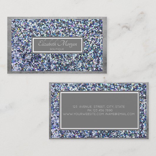 プロフェッショナルモダングリッター、スパーク、フレーム 名刺 (正面/裏面)