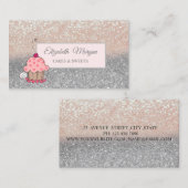 プロフェッショナルモダングリッター、フレーム、カップケーキ 名刺 (正面/裏面)