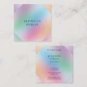 プロフェッショナルモダングリーンブルーパープルピンクイエロー スクエア名刺 (正面/裏面)
