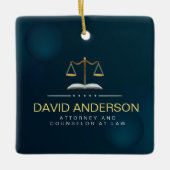 プロフェッショナルモダングリーン金ゴールド弁護士 セラミックオーナメント (正面)