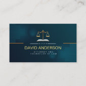 プロフェッショナルモダングリーン金ゴールド弁護士 名刺 (正面)