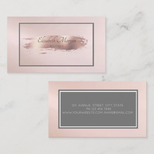 プロフェッショナルモダングレーフレーム、ブラシストローク 名刺 (正面/裏面)