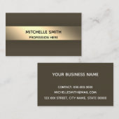 プロフェッショナルモダンゴールデンシンプルグレー 名刺 (正面/裏面)