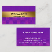 プロフェッショナルモダンゴールデンシンプルパープル 名刺 (正面/裏面)