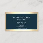 プロフェッショナルモダンゴールデンシンプルブルーネイビー 名刺 (裏面)