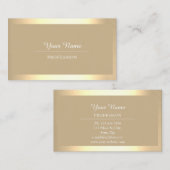 プロフェッショナルモダンゴールデンシンプルミニマリズム白 名刺 (正面/裏面)