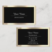 プロフェッショナルモダンゴールデンシンプルミニマリズム黒 名刺 (正面/裏面)