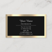 プロフェッショナルモダンゴールデンシンプルミニマリズム黒 名刺 (裏面)