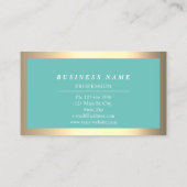 プロフェッショナルモダンゴールデンシンプルミントブルー 名刺 (裏面)