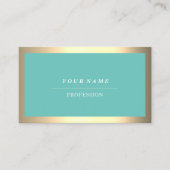プロフェッショナルモダンゴールデンシンプルミントブルー 名刺 (正面)